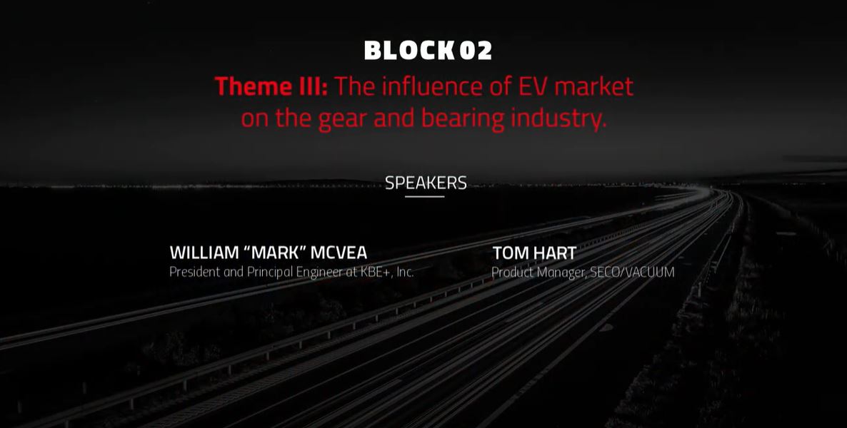 e-SEMINAR BLOCK 02 SECO/WARWICK The inﬂuence of EV market on the gear and bearing industry.